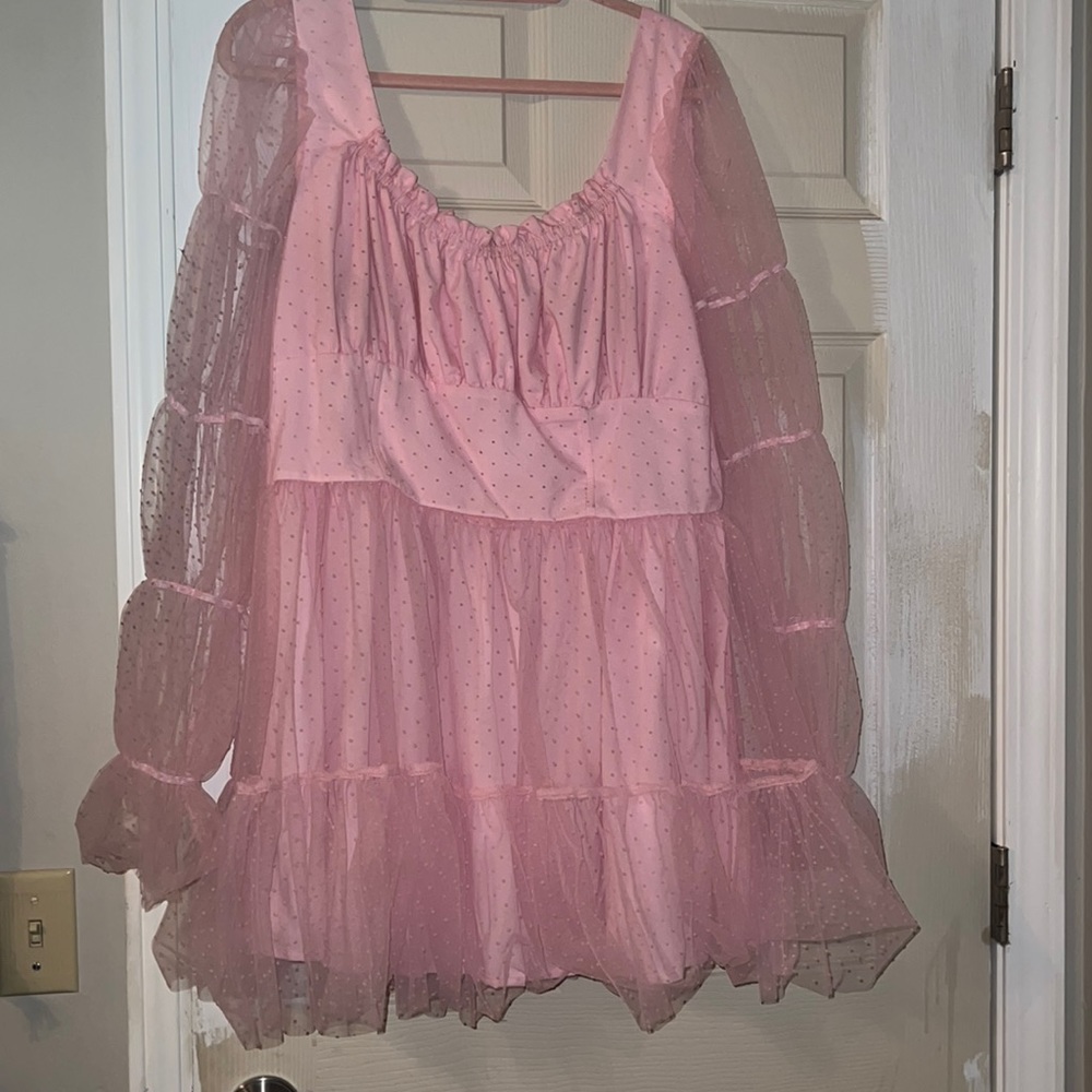 puffy polka dot dress
